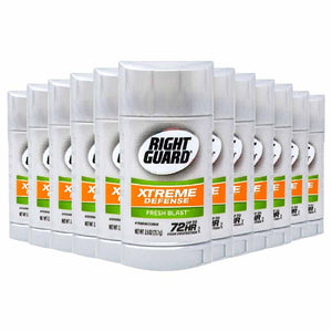 Right Guard - Xtreme Defense, Antiperspirant Deodorant, Solid Stick, Fresh Blast - 2.6 oz - 12 Pack