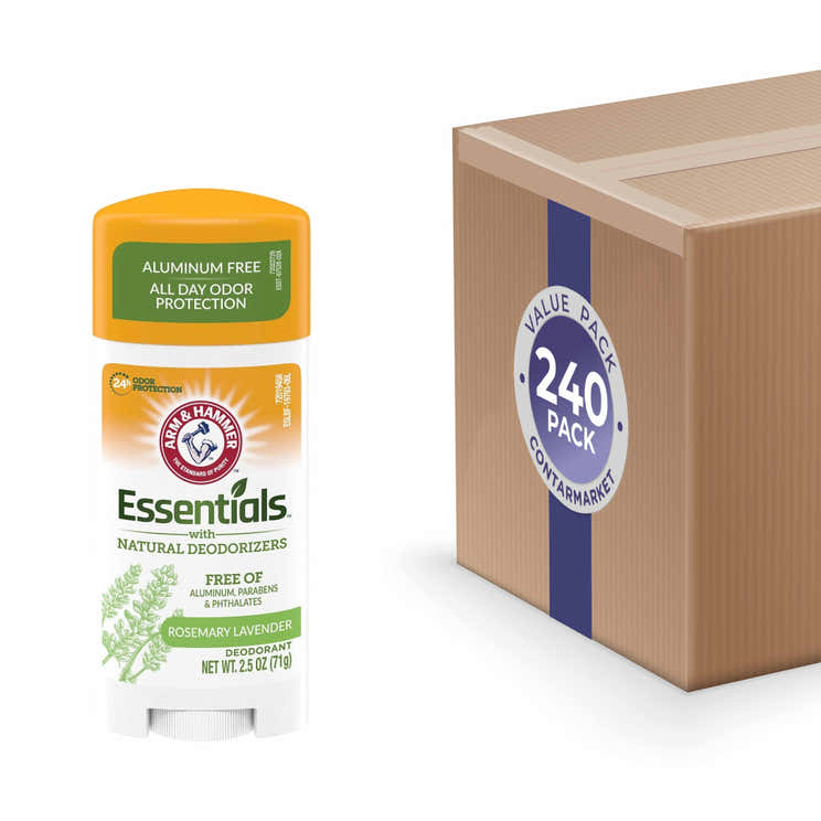 A&amp;H Essentials Natural Deodorant Fresh Rosemary Lavender Natural- 2.5 oz  - 240 Pack | Arm &amp; Hammer - Volume Discount