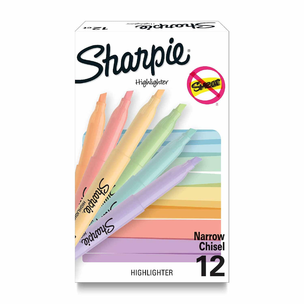 Sharpie Pocket Style Highlighters, Assorted Ink Colors, Chisel Tip, Assorted Barrel Colors, 12 Pack