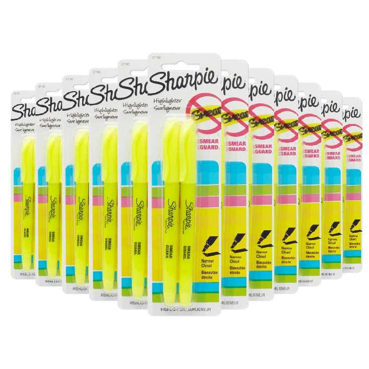 Sharpie - Accent Pocket-Style Yellow Highlighters - 2 Ct Each - 144 Pack | Sharpie - Pre Order