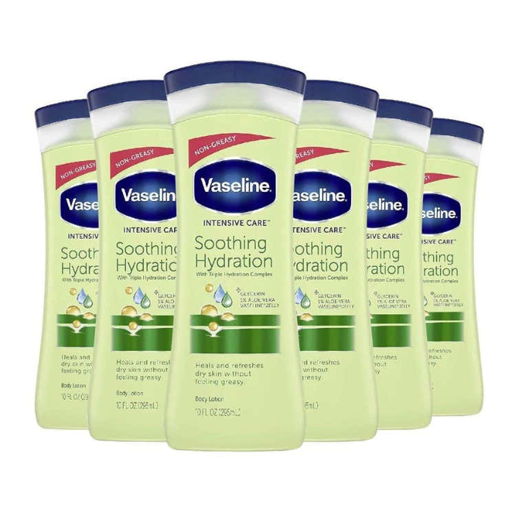 Vaseline® Intensive Care™ Soothing Hydration Lotion Moisturizes Dry Skin 10 oz - 6 Pack | Vaseline - Pre Order