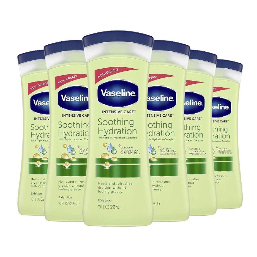 Vaseline® Intensive Care™ Soothing Hydration Lotion Moisturizes Dry Skin 10 oz - 6 Pack