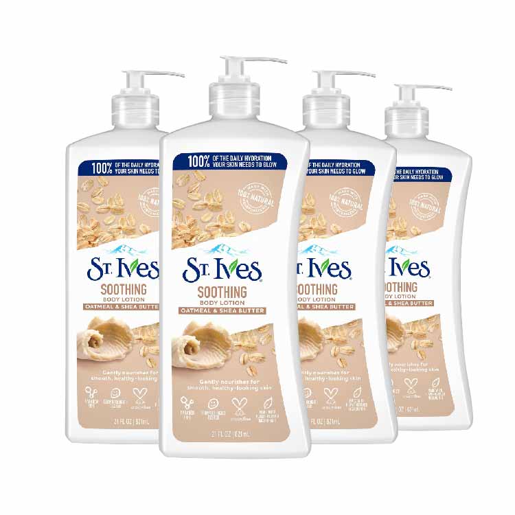 St. Ives - Body Lotion, Naturally Soothing Oatmeal & Shea Butter - 21 Oz - 4 Pack