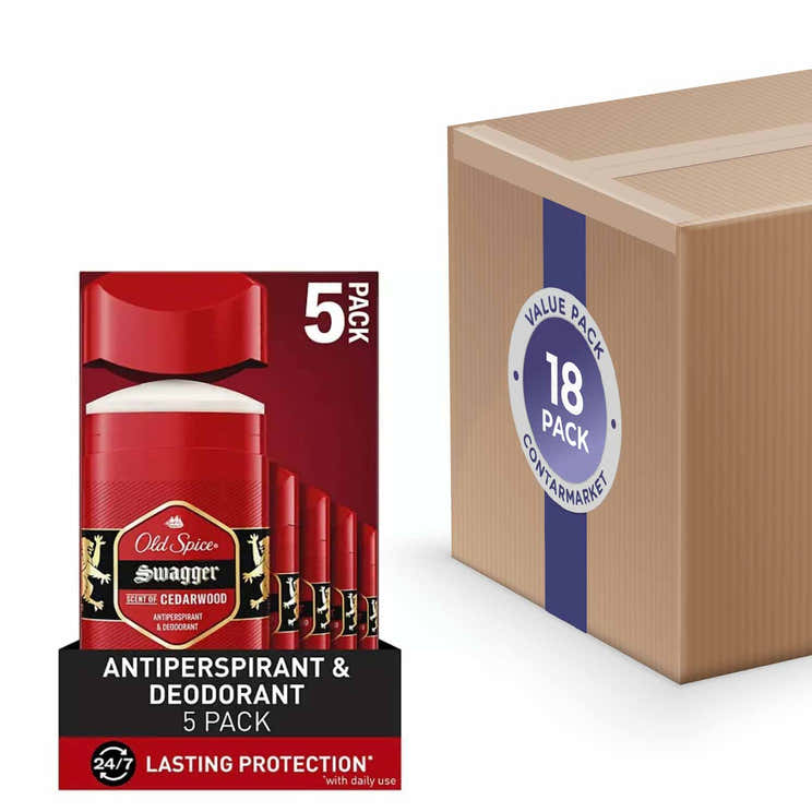 Old Spice - Swagger Antiperspirant &amp; Deodorant for Men - 2.6 Oz, 5ct - 18 Pack | Old Spice - Volume Discount