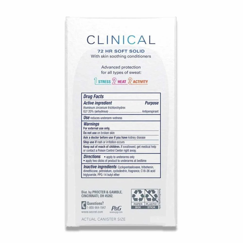 Secret - Clinical Strength Soft Solid Light & Fresh Antiperspirant & Deodorant 1.6 oz - 120 Pack