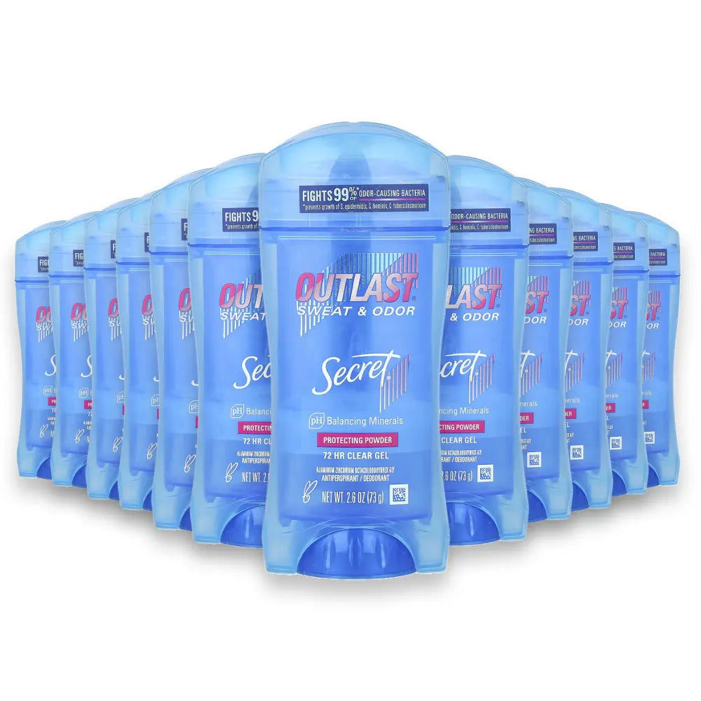 Secret - Gel Outlast Protecting Powder Antiperspirant & Deodorant  - 2.6 Oz -  12 Pack