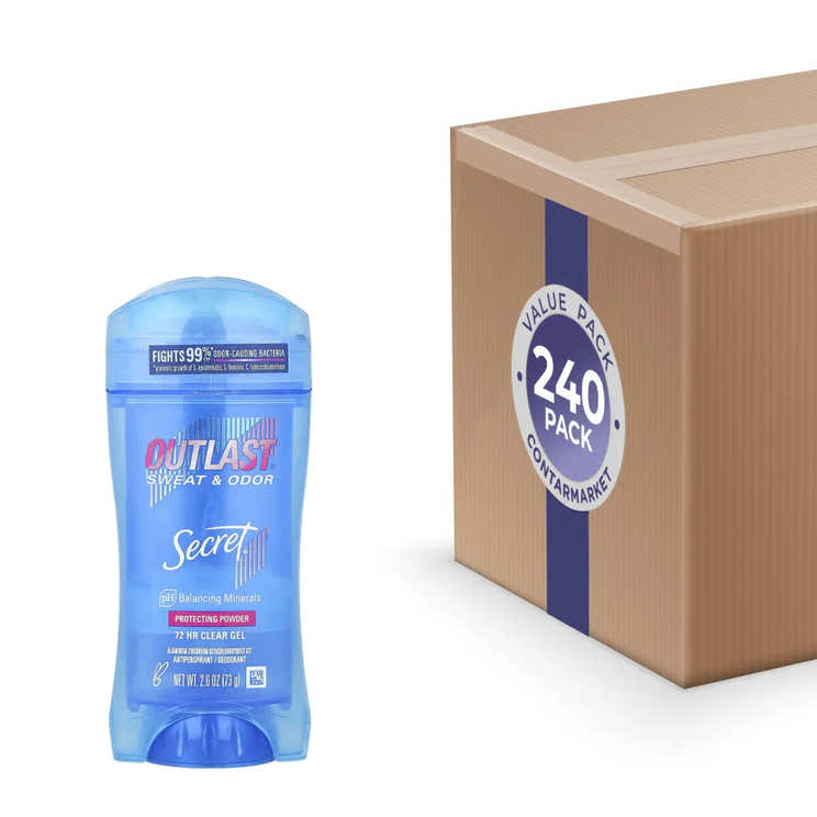Secret Gel Outlast Protecting Powder Antiperspirant &amp; Deodorant  2.6 Oz -  240 Pack | Secret - Volume Discount