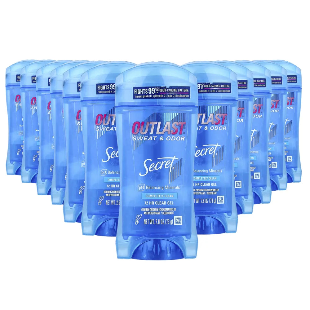 Secret - Gel Outlast Completely Clean Antiperspirant & Deodorant 2.6 Oz - 12 Pack