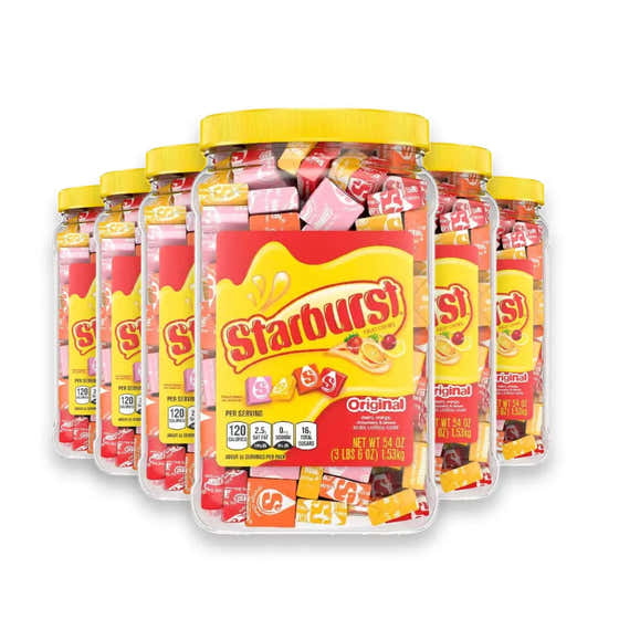 Starburst - Original Fruit Chewy Candy Jar - 54 Oz - 6 Pack | Starburst - All products
