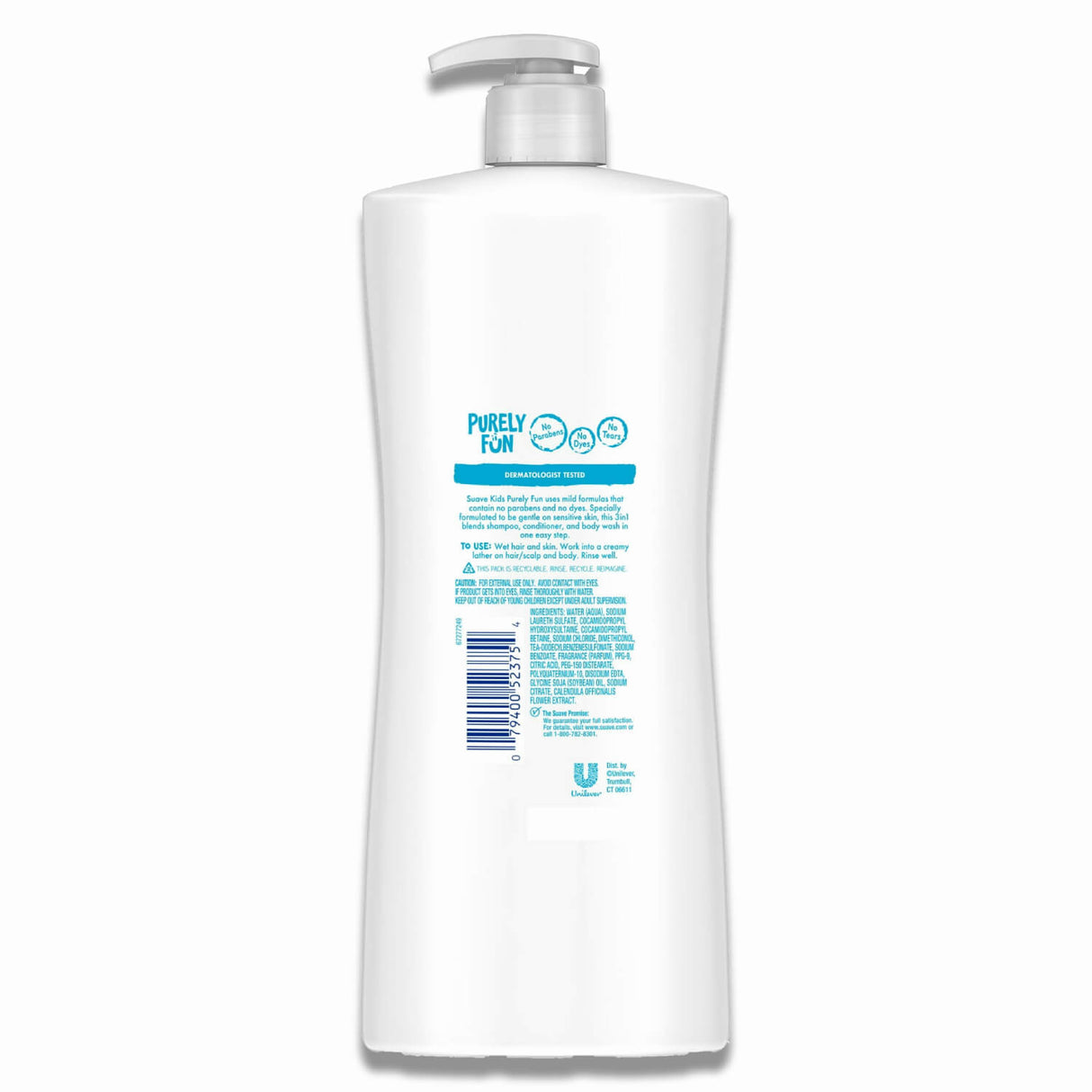 Suave Kids 3-in-1 Shampoo, Conditioner & Body Wash Purely Fun - 28 oz - 6 Pack Contarmarket