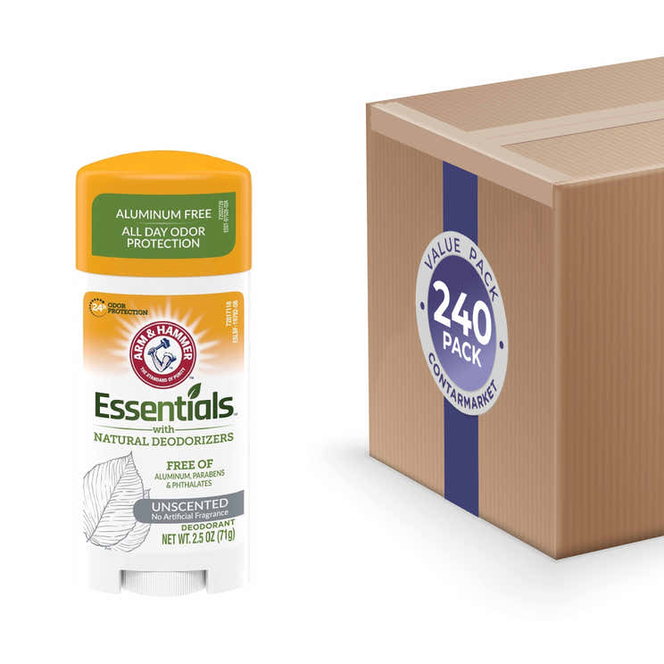 A&amp;H Essentials Natural Deodorant Unscented - 2.5 oz - 240 Pack | Arm &amp; Hammer - Volume Discount