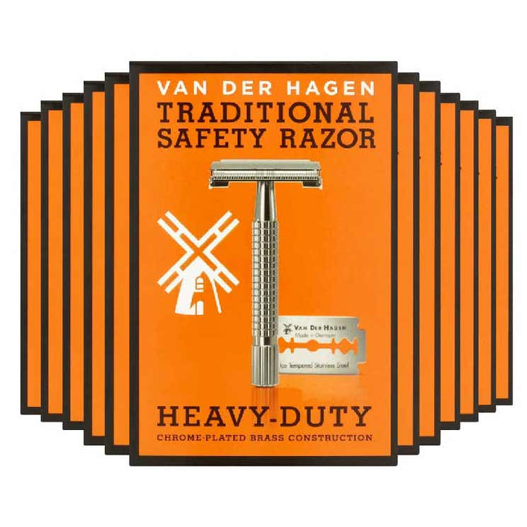 Van Der Hagen Traditional  Safety Razor - 12 Pack | Van der Hagen - Pre Order