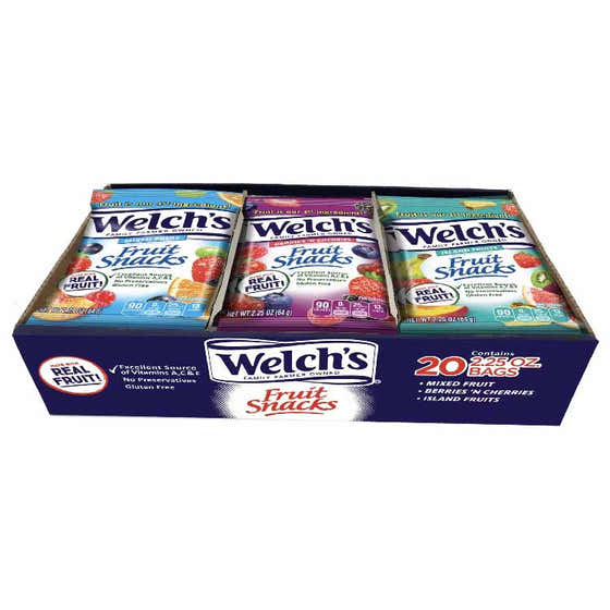 Welch's Fruit Snacks - Assorted Fruit Flavors, 20 Count Tray | Welch's - Grocery Pack