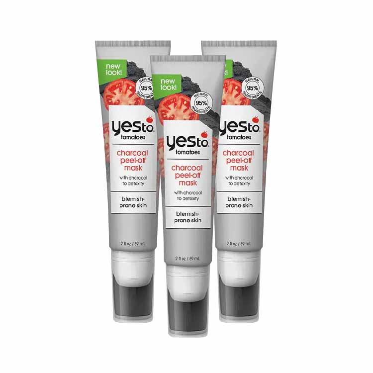 Yes To Tomatoes Detoxifying Charcoal Peel Off Face Mask, 2 Fl Oz - 3 Pack