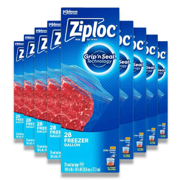 Ziploc - Freezer Gallon Bags with Grip 'n Seal Technology - 28 Ct - 9 Pack - Ziploc Freezer Gallon Bags, Grip 'n S...