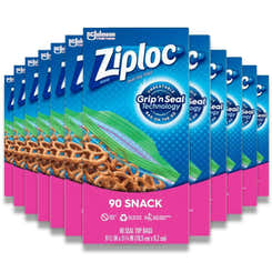 Ziploc Snack Bags with Grip 'n Seal Technology - 90 Count - 12 Pack Contarmarket