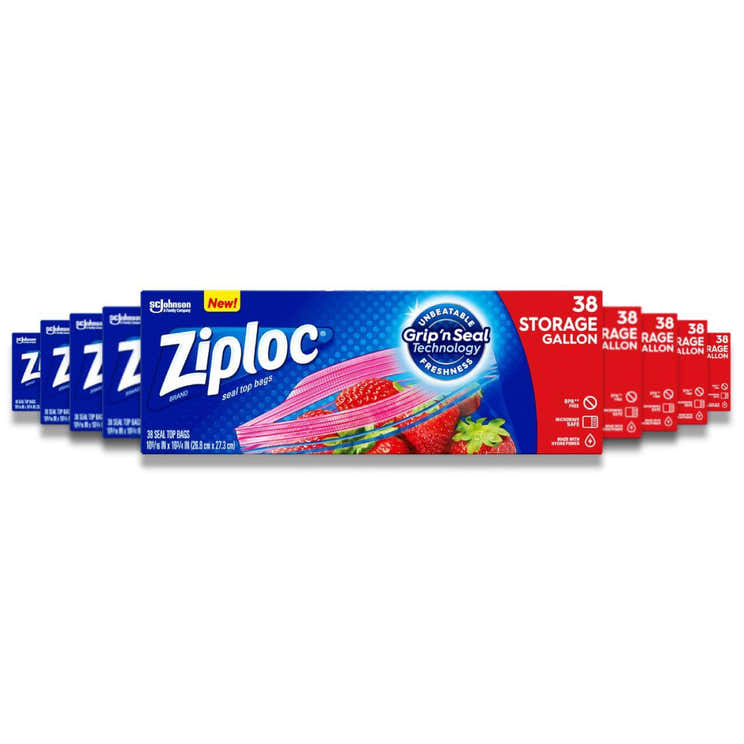Ziploc - Storage Bags Gallon - 38 Ct - 9 Pack - Ziploc Storage Bags Gallon - 38 Count - 9 Pack Contarmarket | Ziploc - Pre...