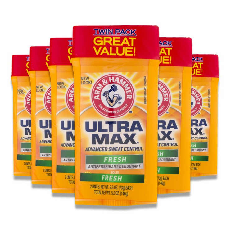 Arm &amp; Hammer - Ultra Max Antiperspirant Deodorant Solid Fresh - Twin Pack - 2.6 Oz - 6 Pack | Arm &amp; Hammer - Pre O...