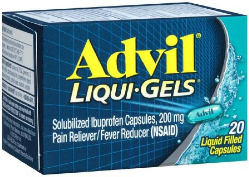Advil Liqui-Gels Pain Reliever/Fever Reducer Liquid Filled Capsules - Ibuprofen - 20 ct - 72 Pack