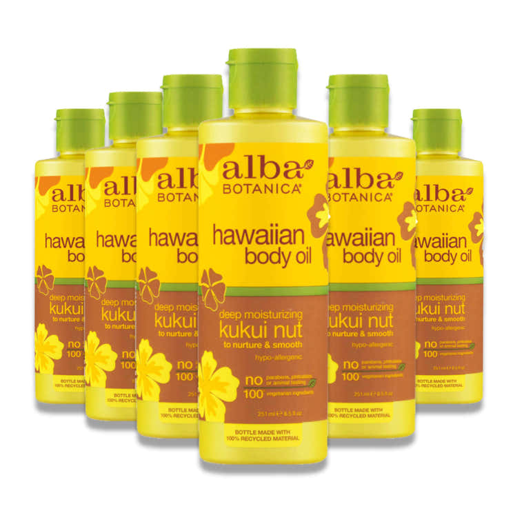Alba Botanica - Hawaiian Body Oil Kukui Nut, Body Oil - 8.5 Oz - 6 Pack | ALBA BOTANICA - Pre Order