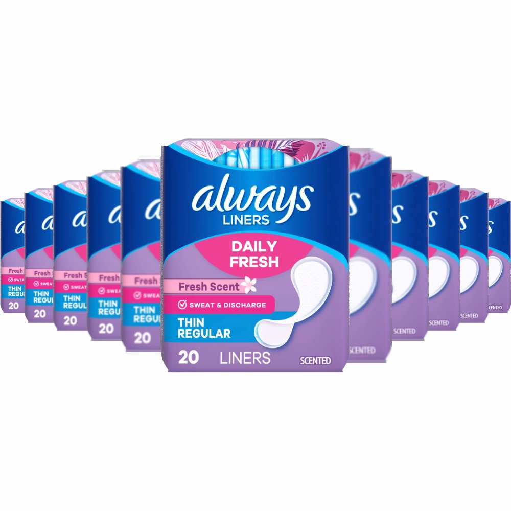 Always - Thin Regular Liners, Fresh Scent - 20 Ct Ea - 24 Pack