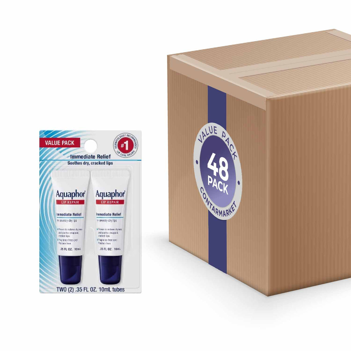 Aquaphor Immediate Relief Lip Repair Balm 2 ct each - 48 Pack