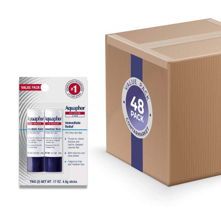 Aquaphor - Lip Balm Repair Stick for Chapped Lips - 2 Pack / 0.34 Oz - 48 Pack | Aquaphor - Pre Order