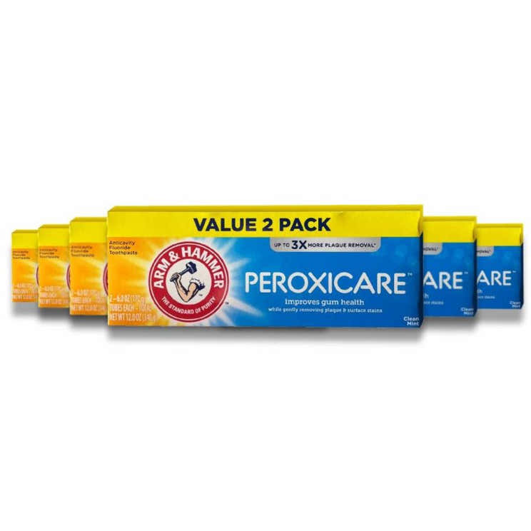 A&amp;H  - Peroxicare Toothpaste, Clean Mint, Fluoride, Twin Pack  6 oz - 6 Pack - A&amp;H Peroxicare Toothpaste Clean Min...