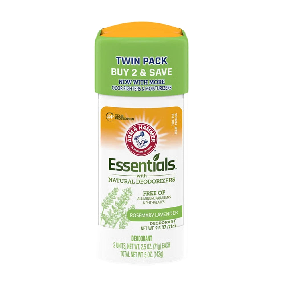Arm & Hammer Essentials Natural Deodorant Fresh Rosemary Lavender Natural Twin Pack - 2.5 oz  - 6 Pack