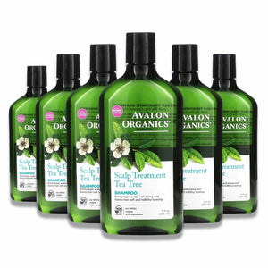 Avalon -  Organics, Shampoo, Scalp Treatment, Tea Tree - 11 Oz - 6 Pack
