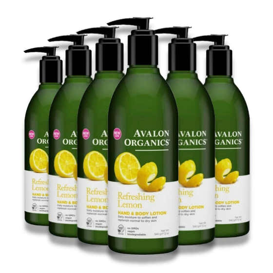 Avalon - Organics Hand &amp; Body Lotion, Refreshing Lemon - 12 Oz - 6 Pack - Avalon Organics Hand &amp; Body Lotion, Refr...