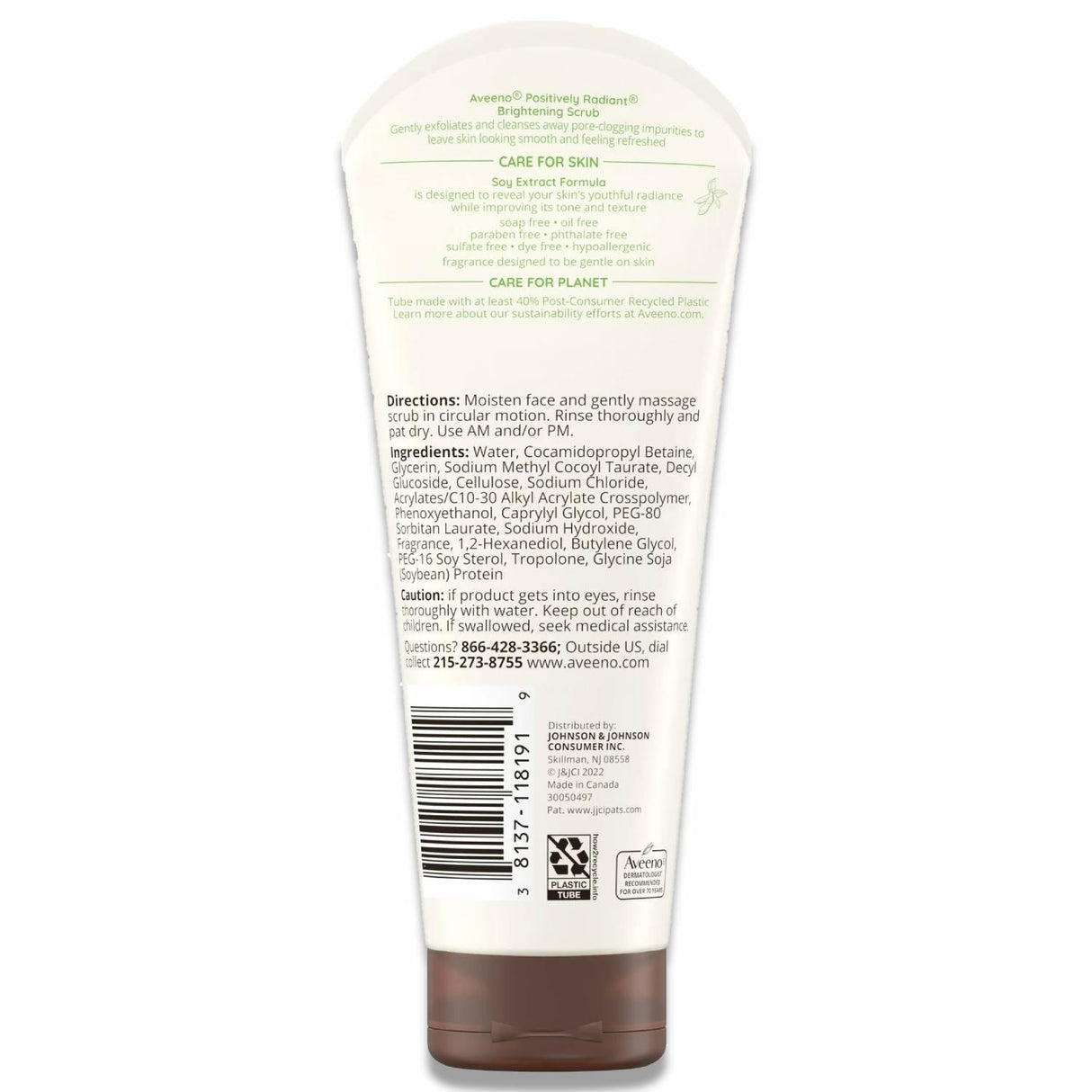Aveeno - Positively Radiant Skin Brightening Exfoliating Daily Facial Scrub W/Moisture - 7 Oz - 12 Pack