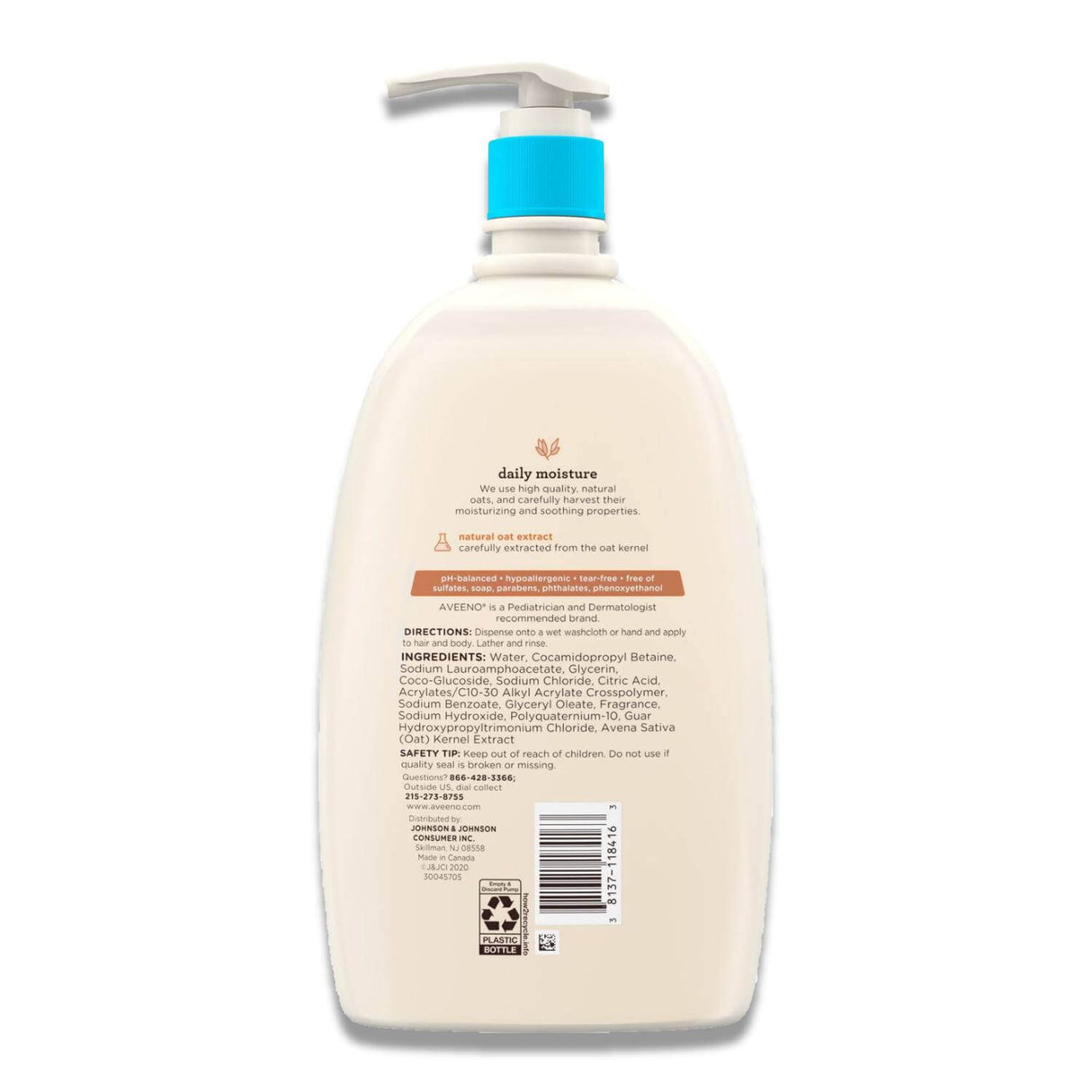 Aveeno Baby Daily Moisture Wash & Shampoo - 33 Oz - 6 Pack Contarmarket