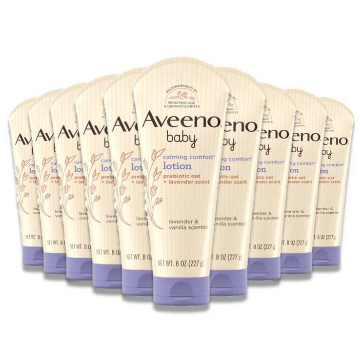 Aveeno - Baby Calming Comfort Moisturizing Body Lotion, Lavender &amp; Vanilla Scents - 8 Oz - 12 Pack | Aveeno - Pre Order