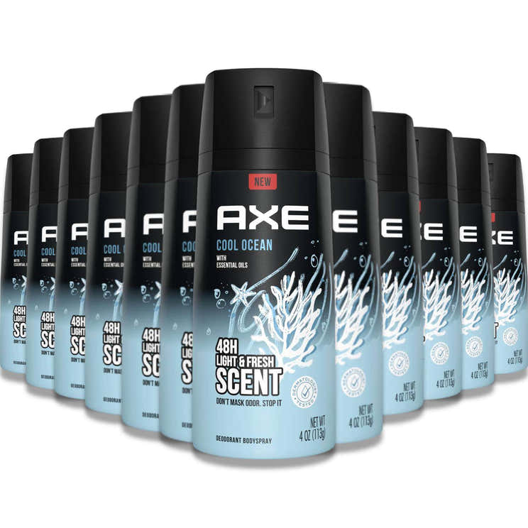 Axe - Body Spray Deodorant 4 oz Light &amp; Fresh Scent, Cool Ocean - 12 Pack - Axe Cool Ocean Deodorant Bodyspray - 4 Oz ...