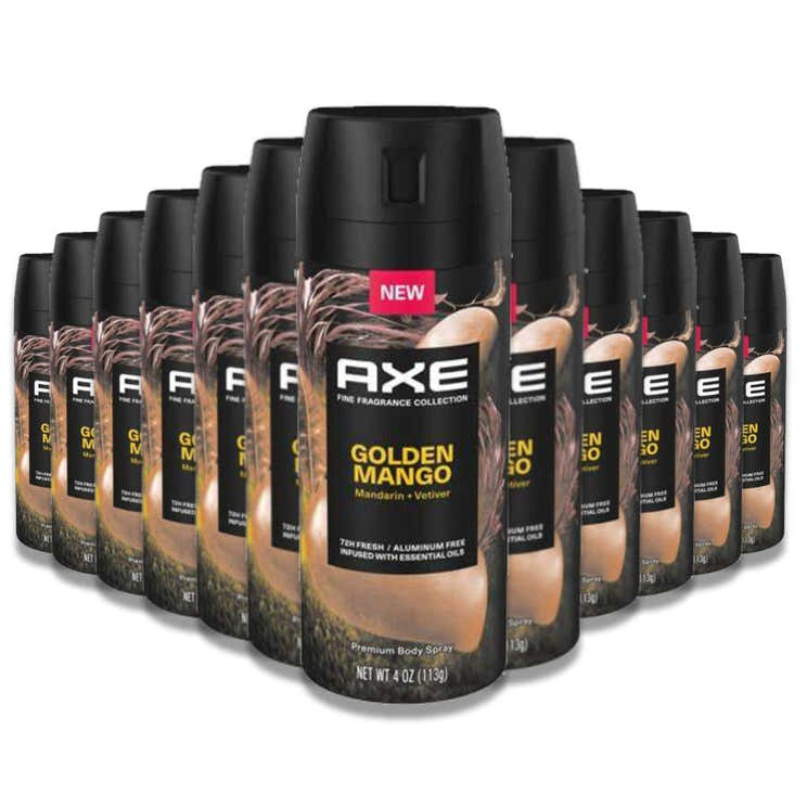 Axe -Body Spray Deodorant  4 oz Golden Mango Mandarin Vetiver - 12 Pack | Axe - Pre Order