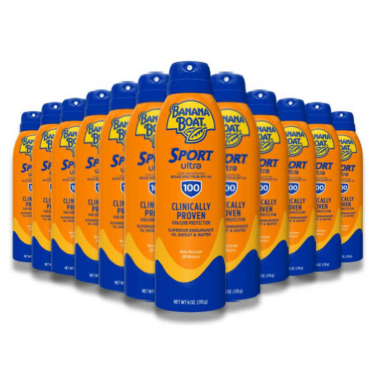 Banana Boat - Sport Ultra, Broad Spectrum Sunscreen Spray, SPF 100 - 6 Oz - 12 Pack | Banana Boat - Pre Order