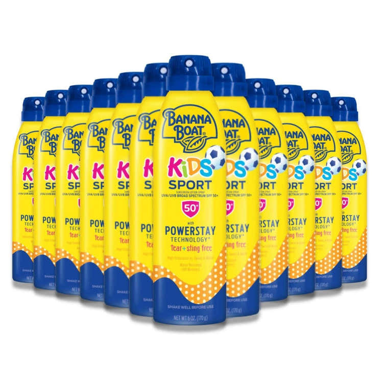 Banana Boat - Kids Sport, Broad Spectrum Sunscreen Spray, SPF 50  6 Oz - 12 Pack - Banana Boat Kids Sport Sunscreen Spray ...