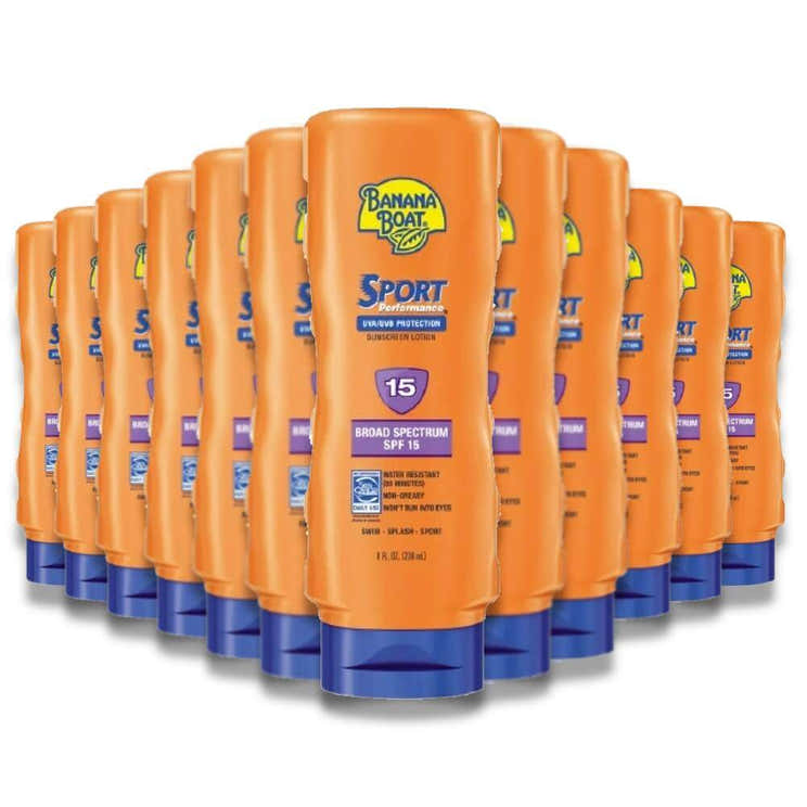 Banana Boat - Sport Performance Sunscreen Lotion, SPF 15 - 8 Oz - 12 Pack - Banana Boat Sport Performance Sunscreen Lotion...