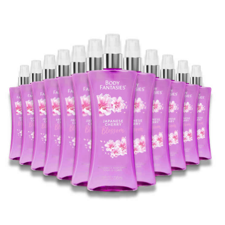 Body Fantasies - Signature Japanese Body Spray Cherry Blossom Fragrance  8 oz - 12 Pack | Parfums De Coeur - Pre Order