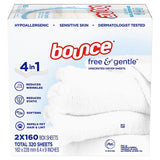 Bounce - Free & Gentle Unscented Dryer Sheets - 320 Count - 5 Pack