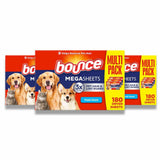 Bounce - Pet Hair and Lint Guard Mega Fabric Softener Dryer Sheets with 3X, Fresh Scent - 180 Ct - 3 Pack