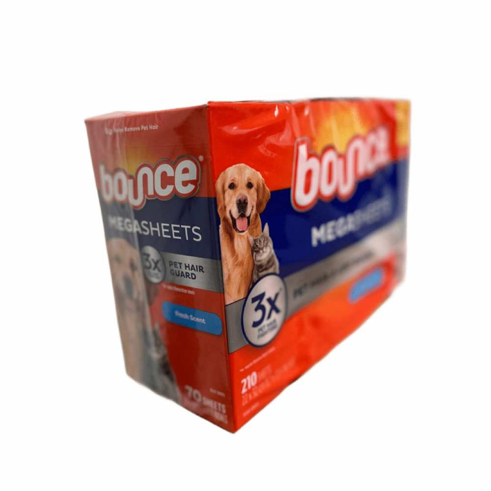 Bounce Pet Hair and Lint Guard Mega Dryer Sheets. Fresh Scent - 210 Sheets
