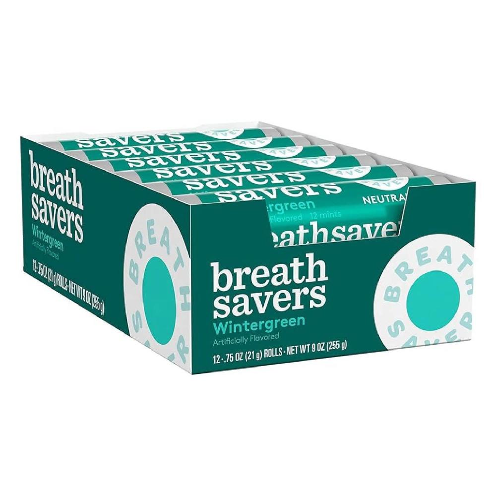 Breath Savers Wintergreen Sugar-Free Breath Mints Rolls 0.75 oz. - 24 Pack