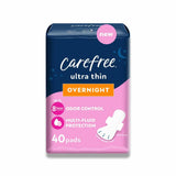 Carefree –Feminine Pads Ultra Thin Overnight Pads with Wings 40 Ct – 3 Pack