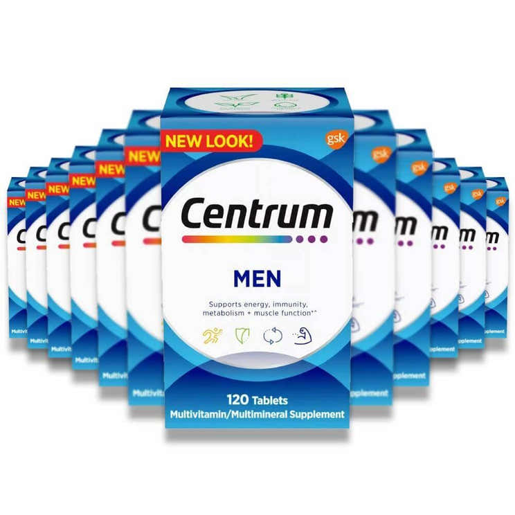 Centrum - Men Multivitamin / Multimineral Dietary Supplement Tablets - 120 Ct - 12 Pack - Centrum Men Multivitamin Tablets...