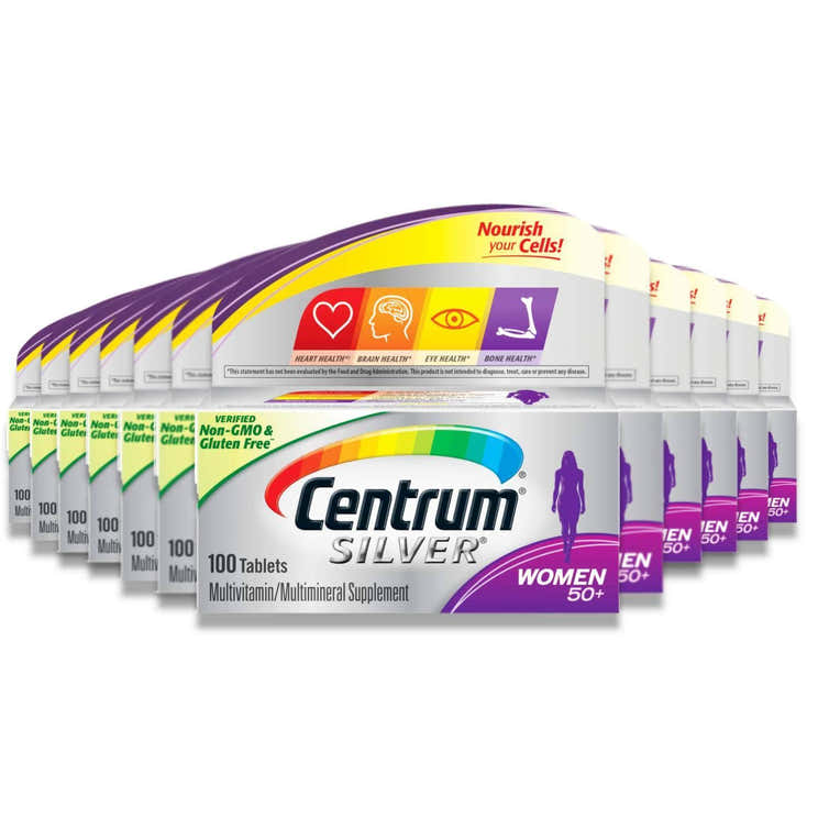 Centrum - Silver Women Multivitamin/Multimineral Supplement - 100 Ct - 12 Pack - Centrum Silver Women Multivitamins - 100 ...