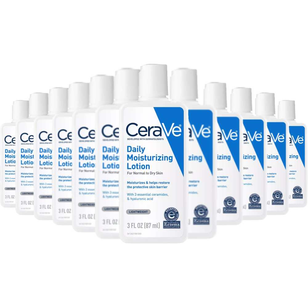 CeraVe - Daily Moisturizing Face and Body Lotion for Normal to Dry Skin - 3 Oz - 24 Pack