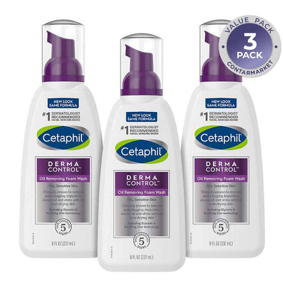 Cetaphil - Pro DermaControl Oil Removing Foam Wash - 8 Oz - 3 Pack | Contarmarket - Health &amp; Beauty Pack