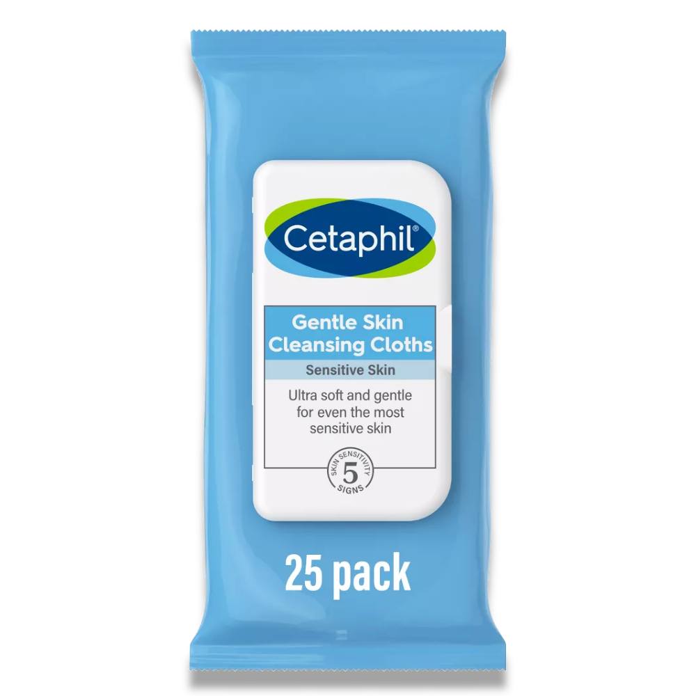 Cetaphil Gentle Skin Cleansing Cloths Face and Body Wipes - 25 Ct - 12 Pack Contarmarket